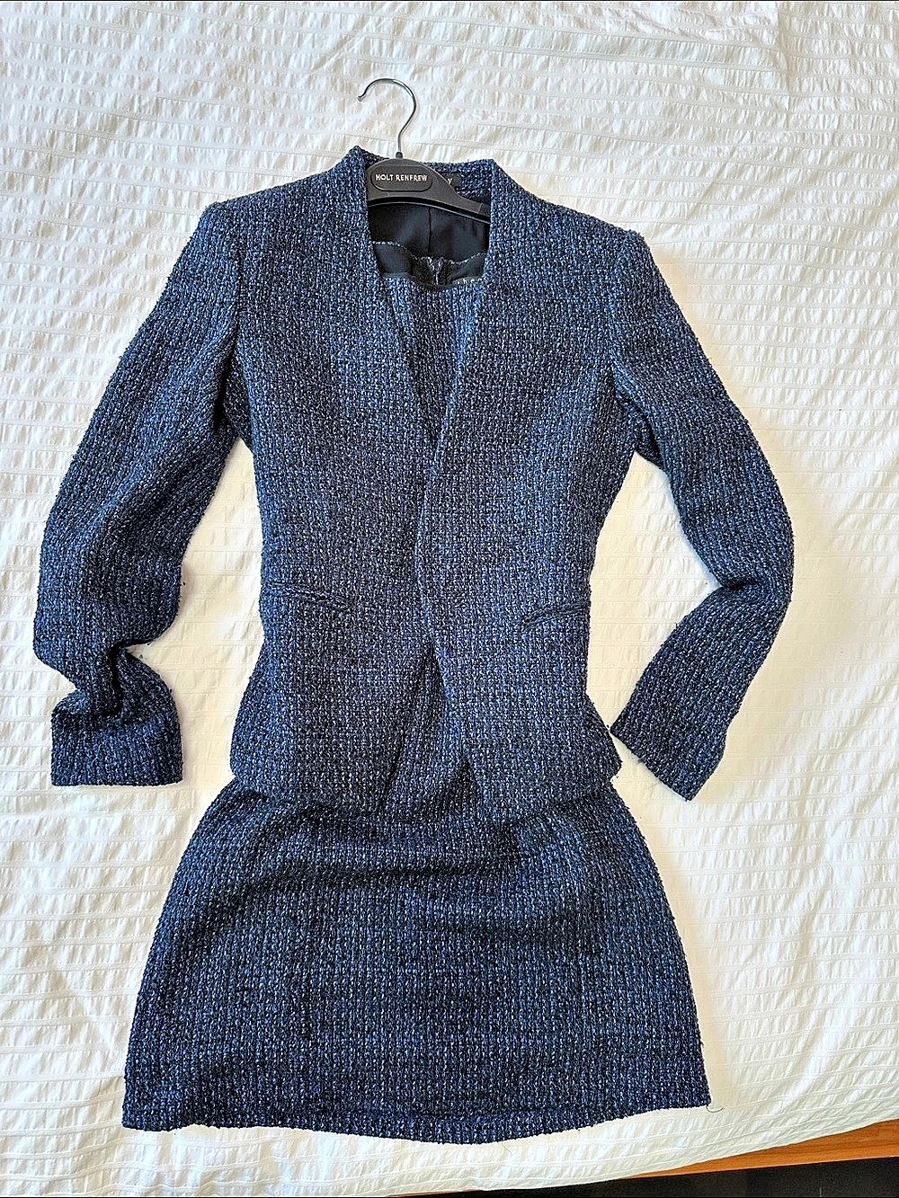 Theory Lana Boucle Mini Dress with Matching Blazer Blue Size 0
